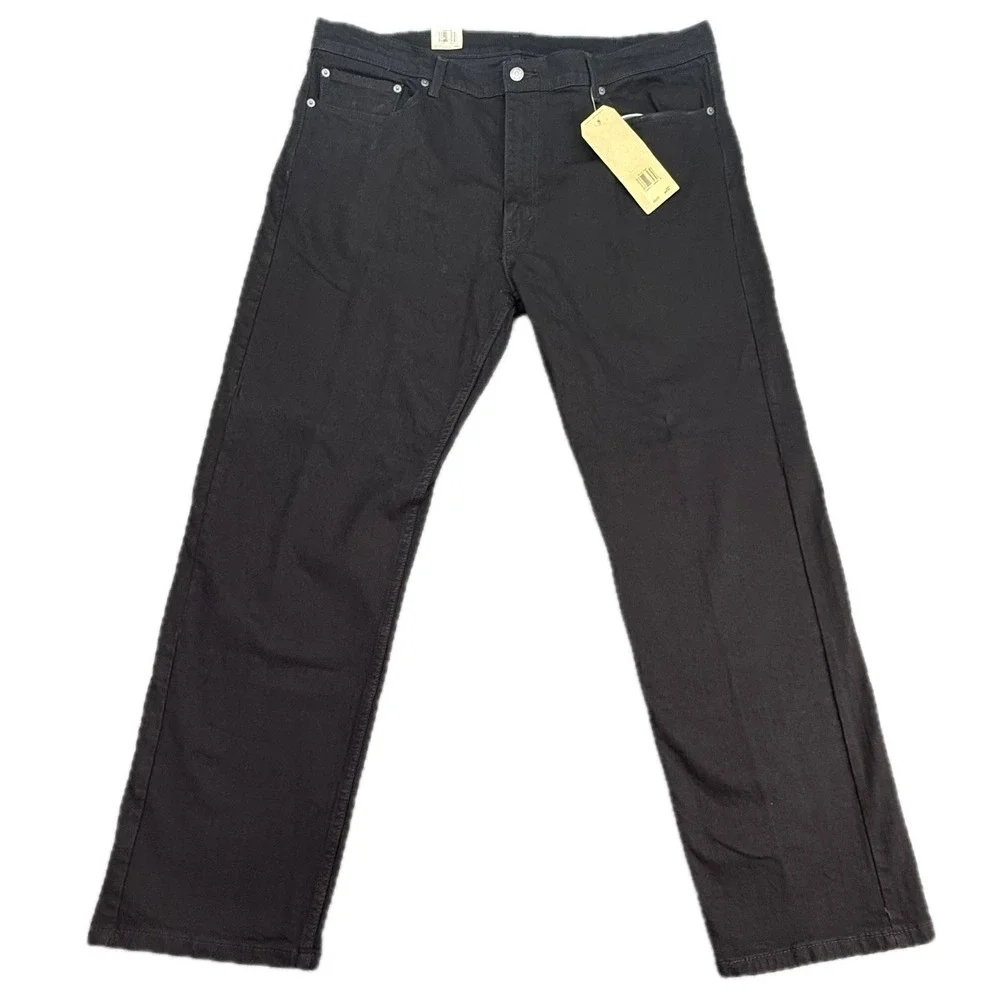 Levi's 505 Regular Fit Jeans Mens 40x30 Black Stretch Straight Leg 00505-2342
